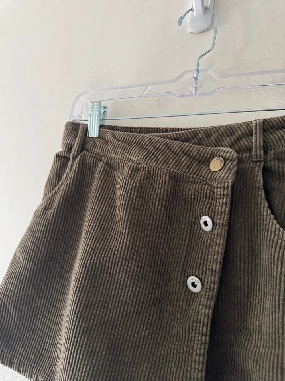 Zara Olive Green Corduroy Skort‎